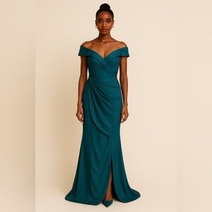 Oleg Cassini Black Tie Gown Halter or Off The Shoulder Evening Dress Size 8